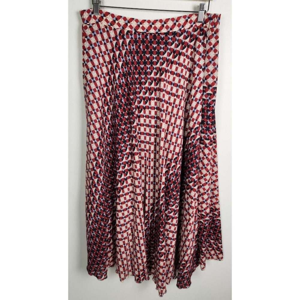 Anthropologie Maeve Women's Sz. S Abstract Red/Blue Maxi Skirt